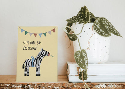 Karte - Zebra &quot;Alles Gute zum Geburtstag&quot;