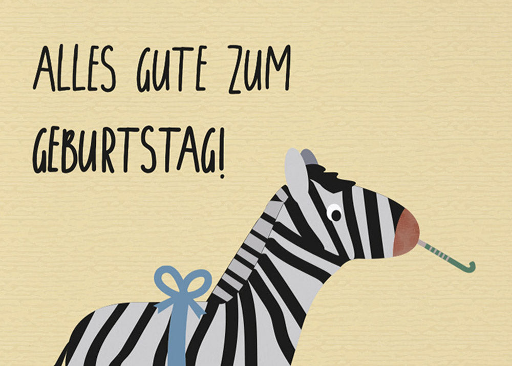Karte - Zebra &quot;Alles Gute zum Geburtstag&quot;
