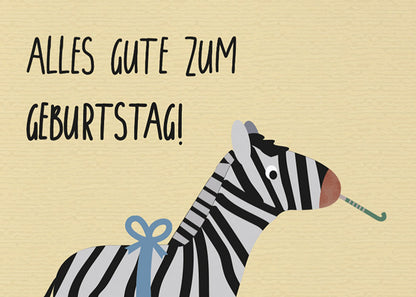 Karte - Zebra &quot;Alles Gute zum Geburtstag&quot;